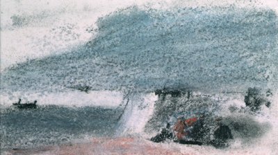 Coast Scene, with Cliffs and a Boat Near the Shore by Hercules Brabazon Brabazon